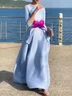 Elegant Dress With Belt And Bow Accessory