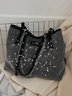 Glamorous Large Capacity Rhinestone Decor Shoulder Tote Bag