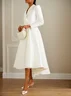 Lapel Collar Elegant Regular Sleeve Regular Fit Midi Dress