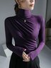 Tight Urban Regular Sleeve Plain Long Sleeve T-Shirt