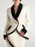 Elegant Shawl Collar Color Block Blazer