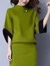 Color Block Casual Mock Neck Loosen Sweater