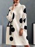 Daily Turtleneck  Polka Dots Loose Dress