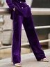 Velvet Urban High Waist Plain Fashion Pants