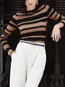 Regular Sleeve Urban Striped T-Shirt Sweater