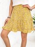 Polyester Cotton Casual Floral-Print Skirt